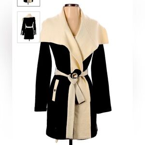 White House black market wool coat with pockets and silver buttons
